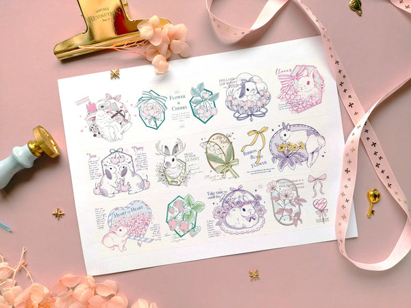 Kumayankee Washi Tape: Bunny Loves Flower