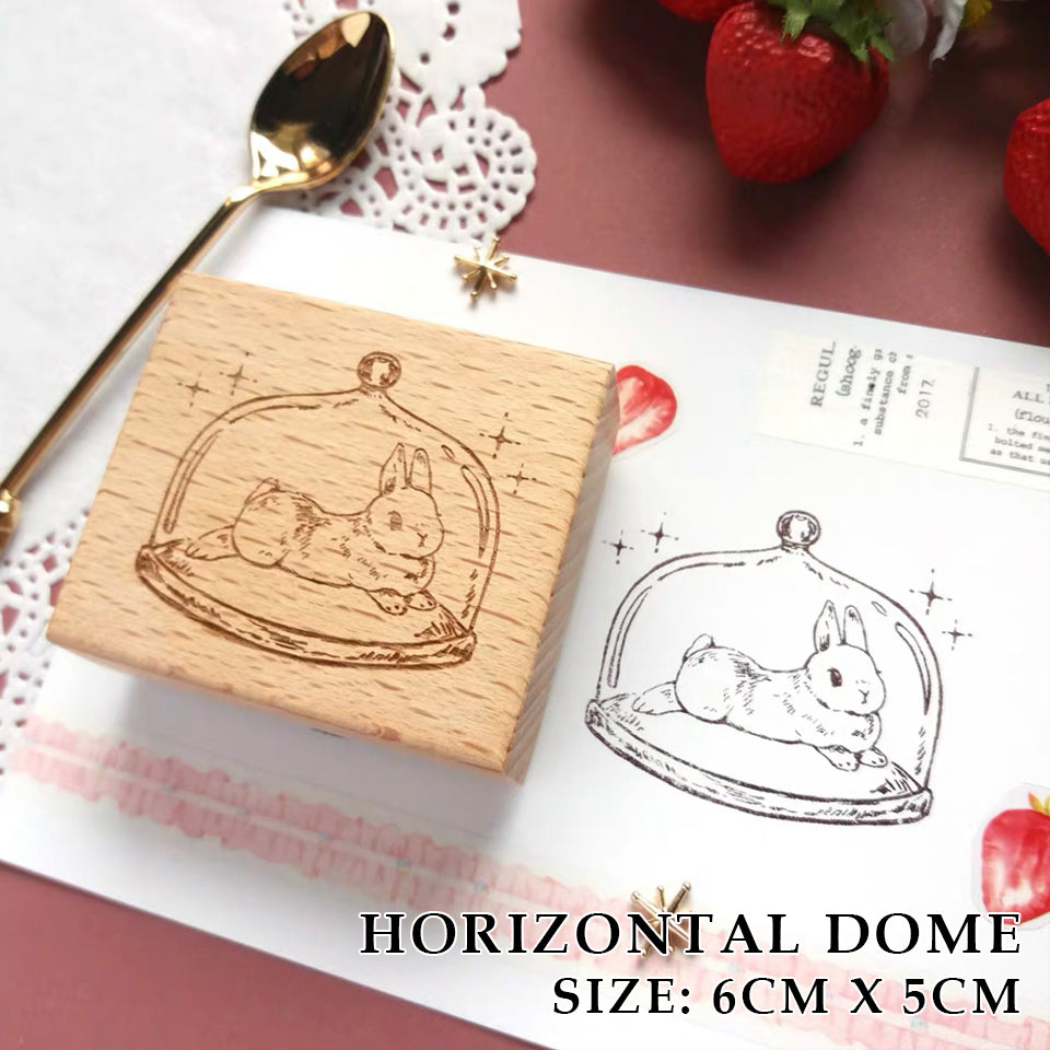 Kumayankee Stamp: Bunny Glass Dome