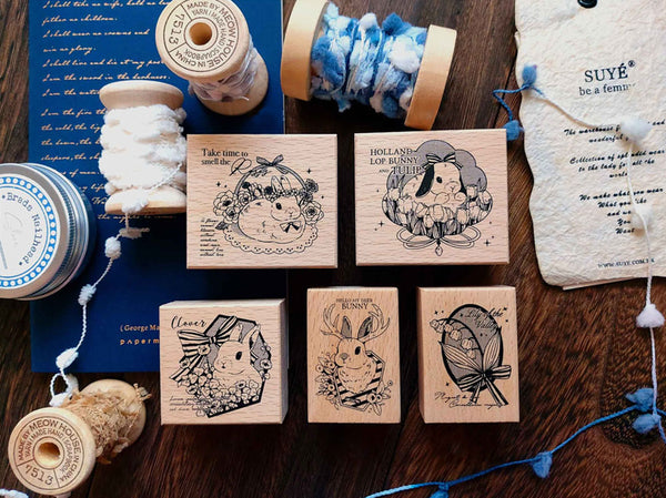 Kumayankee Stamp: Flower Bunnies