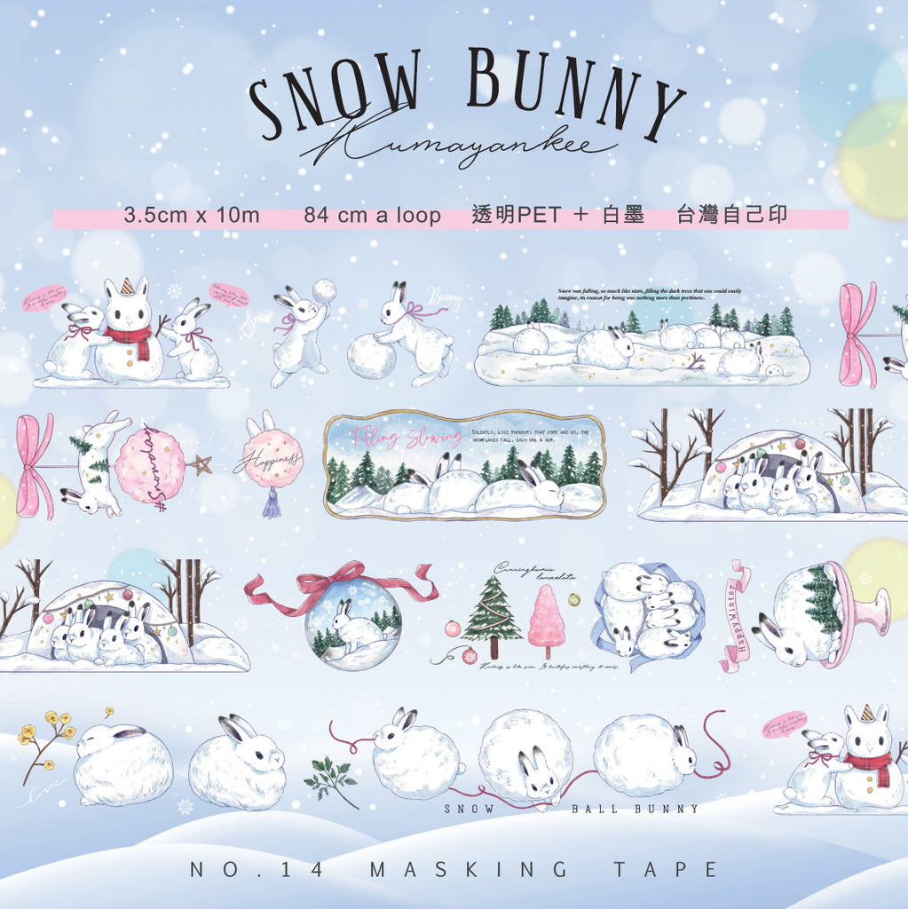 Kumayankee Clear Tape: Snow Bunny