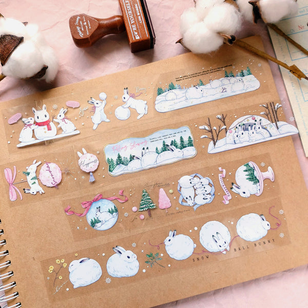 Kumayankee Clear Tape: Snow Bunny