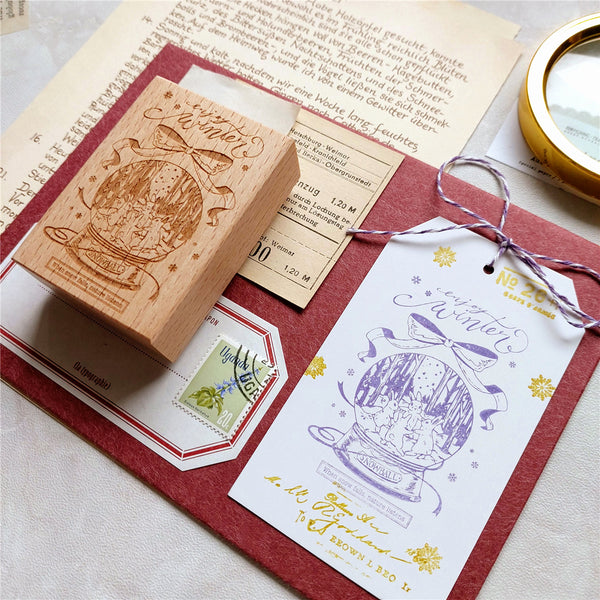 Kumayankee Stamp: Snow Globe