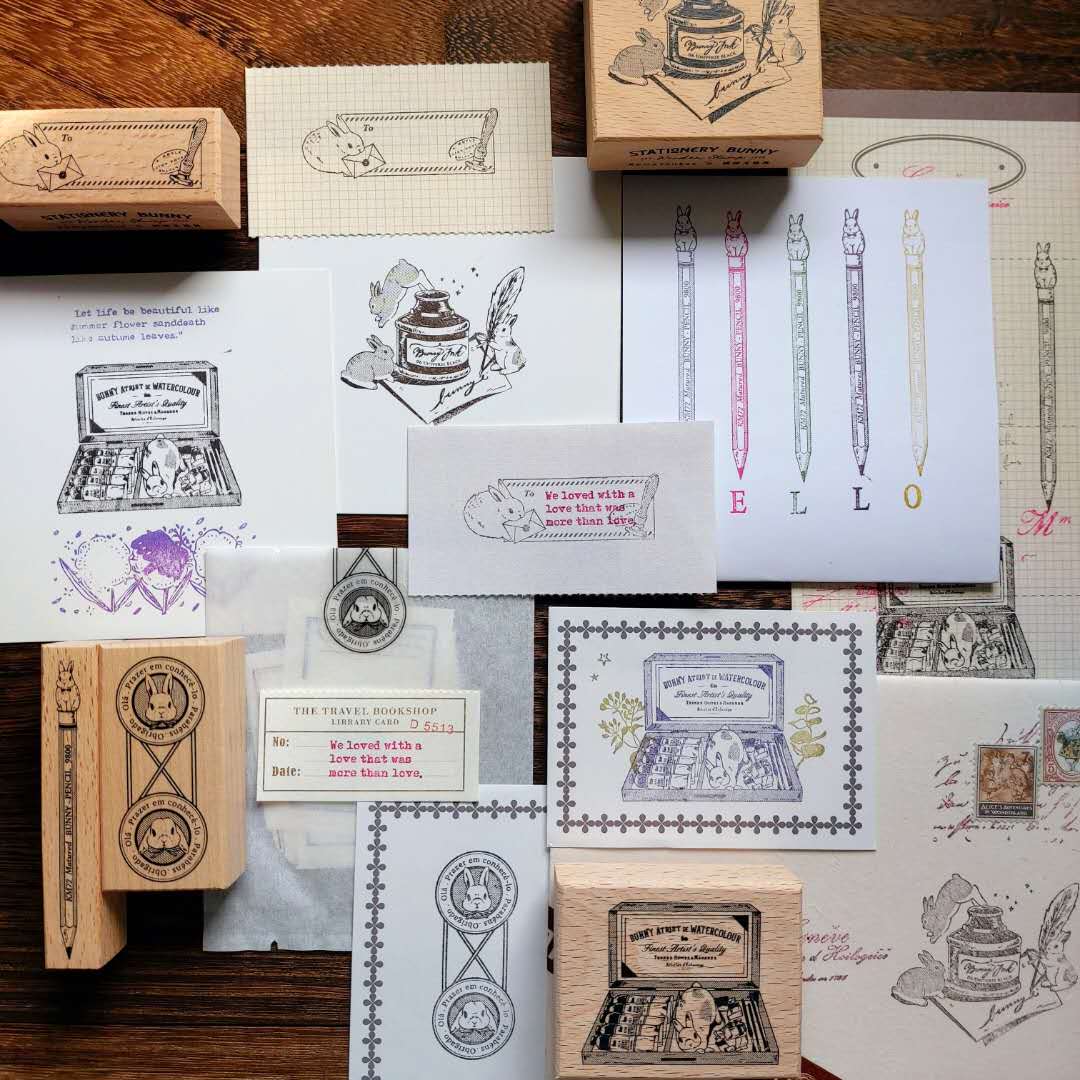 Kumayankee Stamp: Stationery Bunny