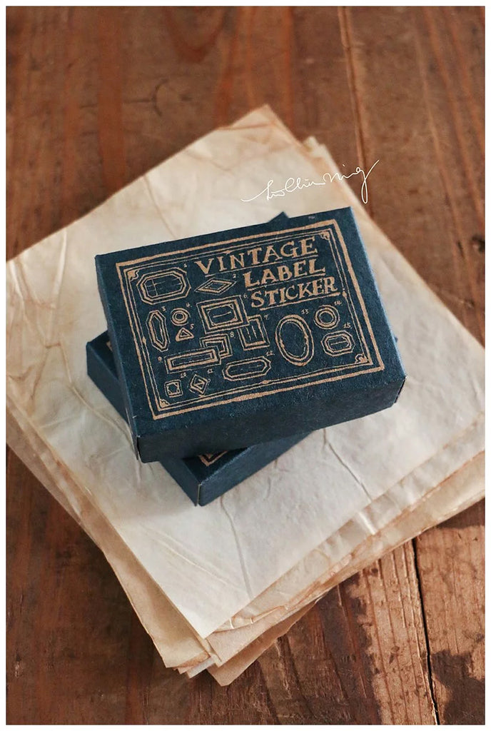LCN Design Studio: Vintage Label Stickers (Blue Box)