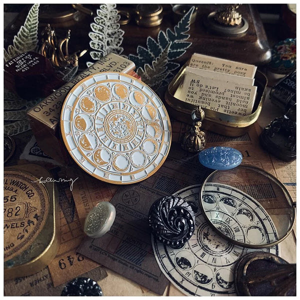 LCN Design Studio: Moon Phase Enamel Brooch (Round)