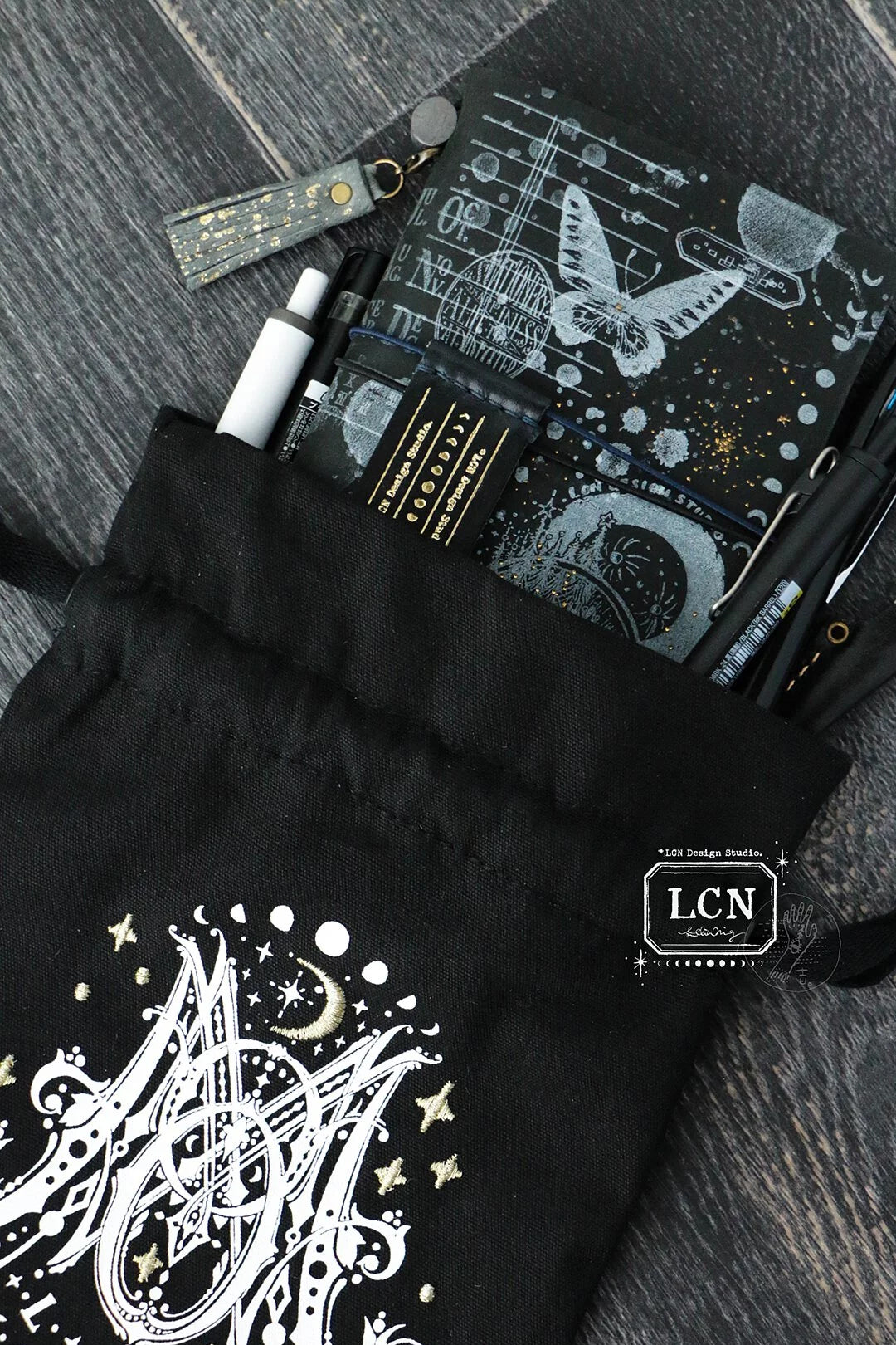 LCN Design Studio: Moon Embroidery Canvas Bag