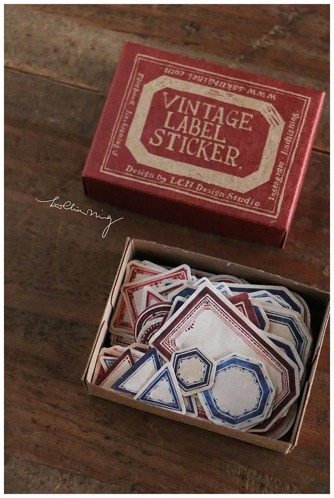 LCN Design Studio: Vintage Label Stickers (Red Box)