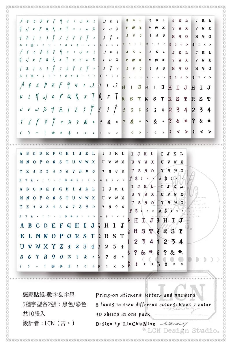 LCN Design Studio: Letters and Numbers Print On Stickers