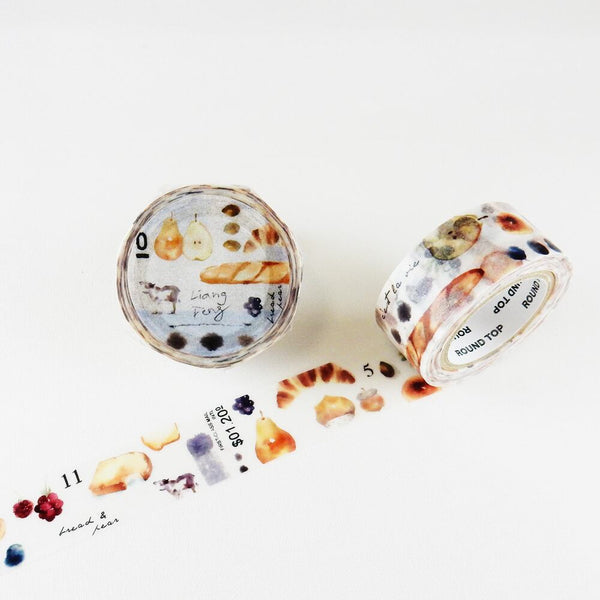 Liang Feng Watercolor Washi Tape: Breads and Pears