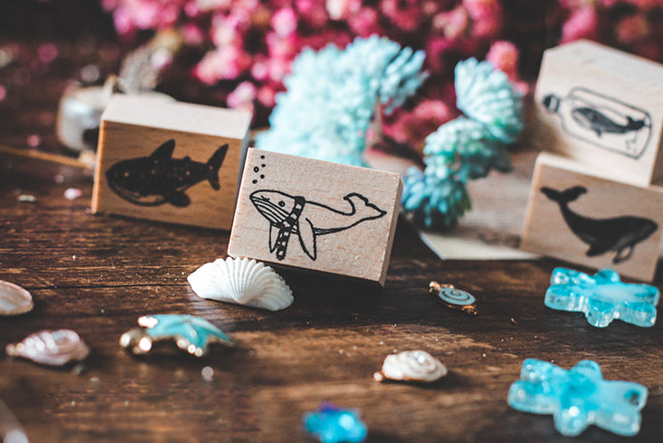 Wishing Whale Series Rubber Stamp
