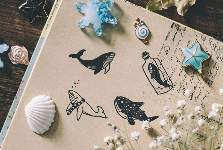 Wishing Whale Series Rubber Stamp