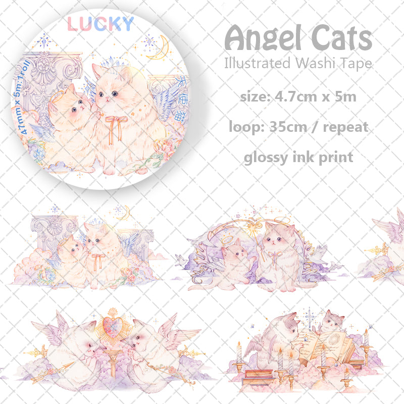 Lucky Washi Tape: Angel Cats