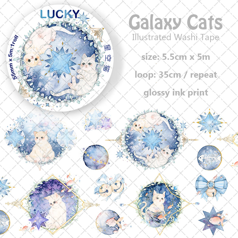 Lucky Washi Tape: Galaxy Cats