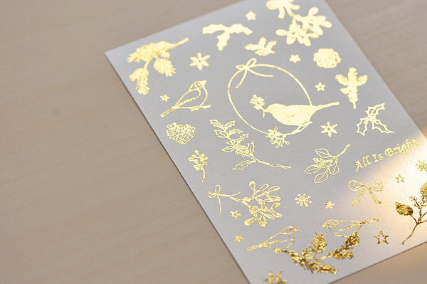 MU Lifestyle Christmas Gold Foil Print-On Stickers: 1002