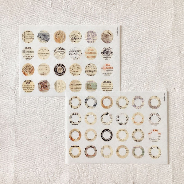 Circular Vintage Collage Sticker Sheets