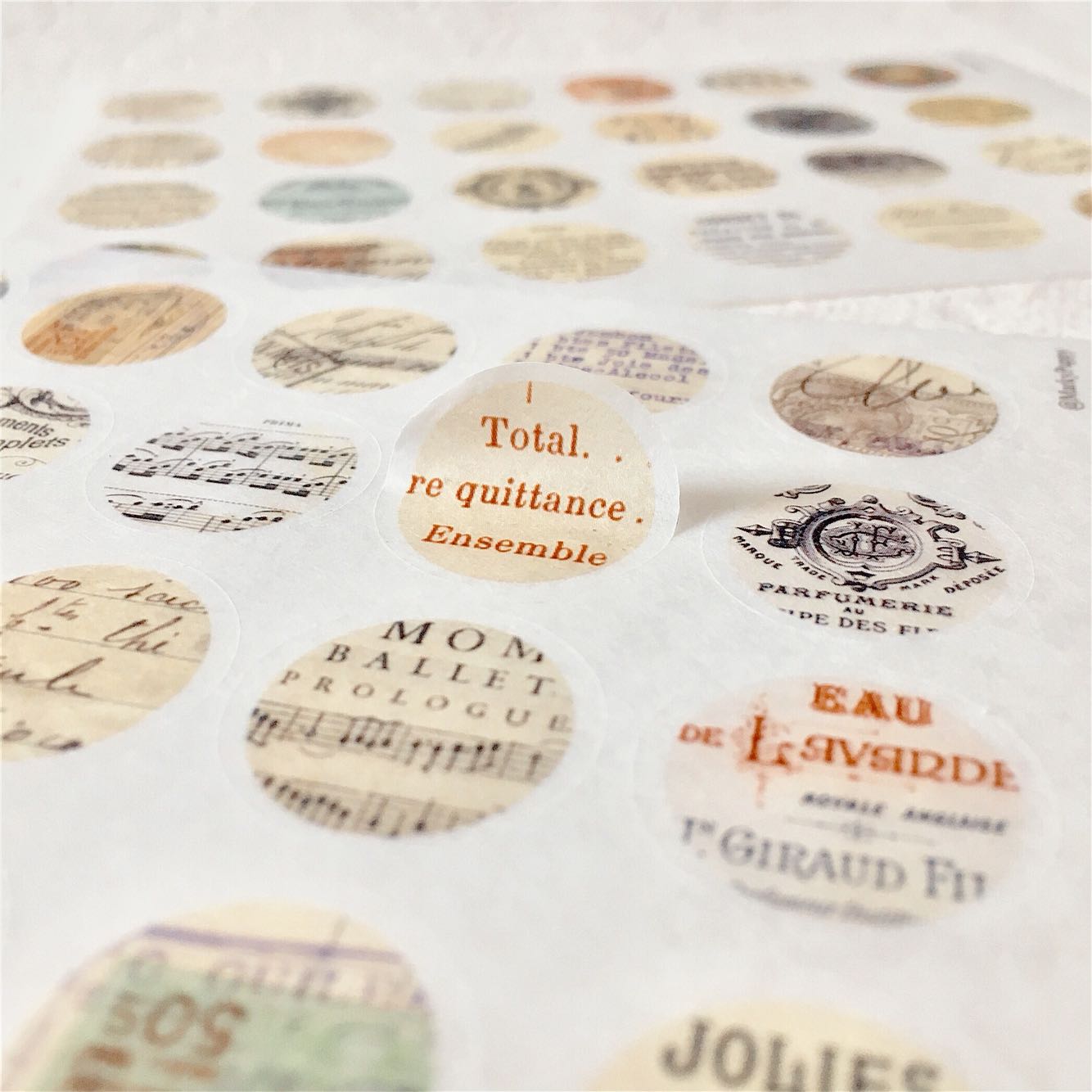 Circular Vintage Collage Sticker Sheets