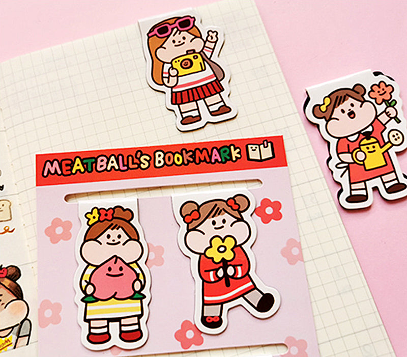 Meatball Magnetic Bookmarks: Girls
