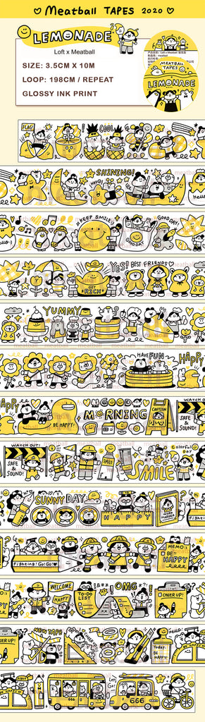 Meatball Washi Tape: Lemonade