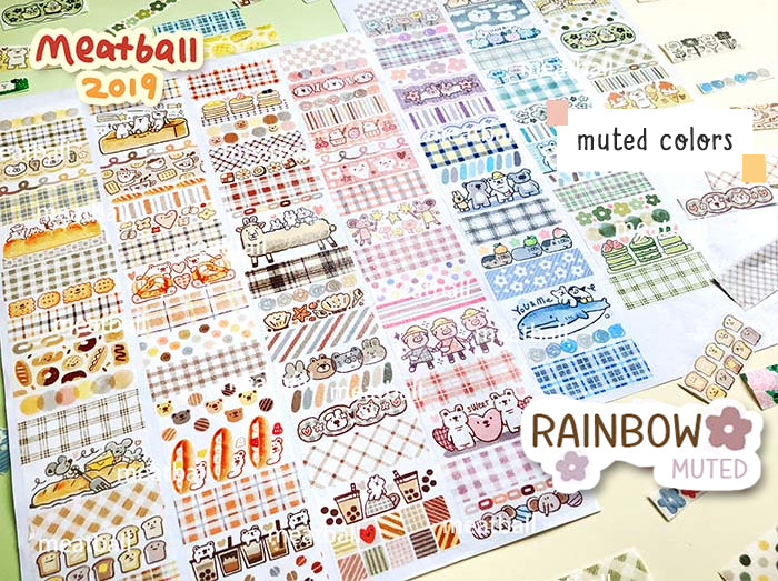 Meatball Washi Tape: Rainbow