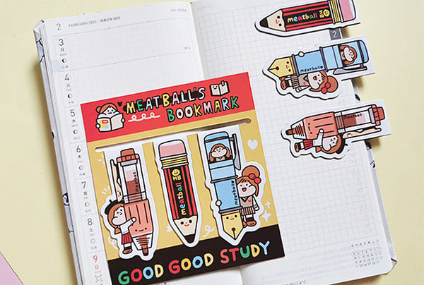 Meatball Magnetic Bookmarks: Pens and Pencils