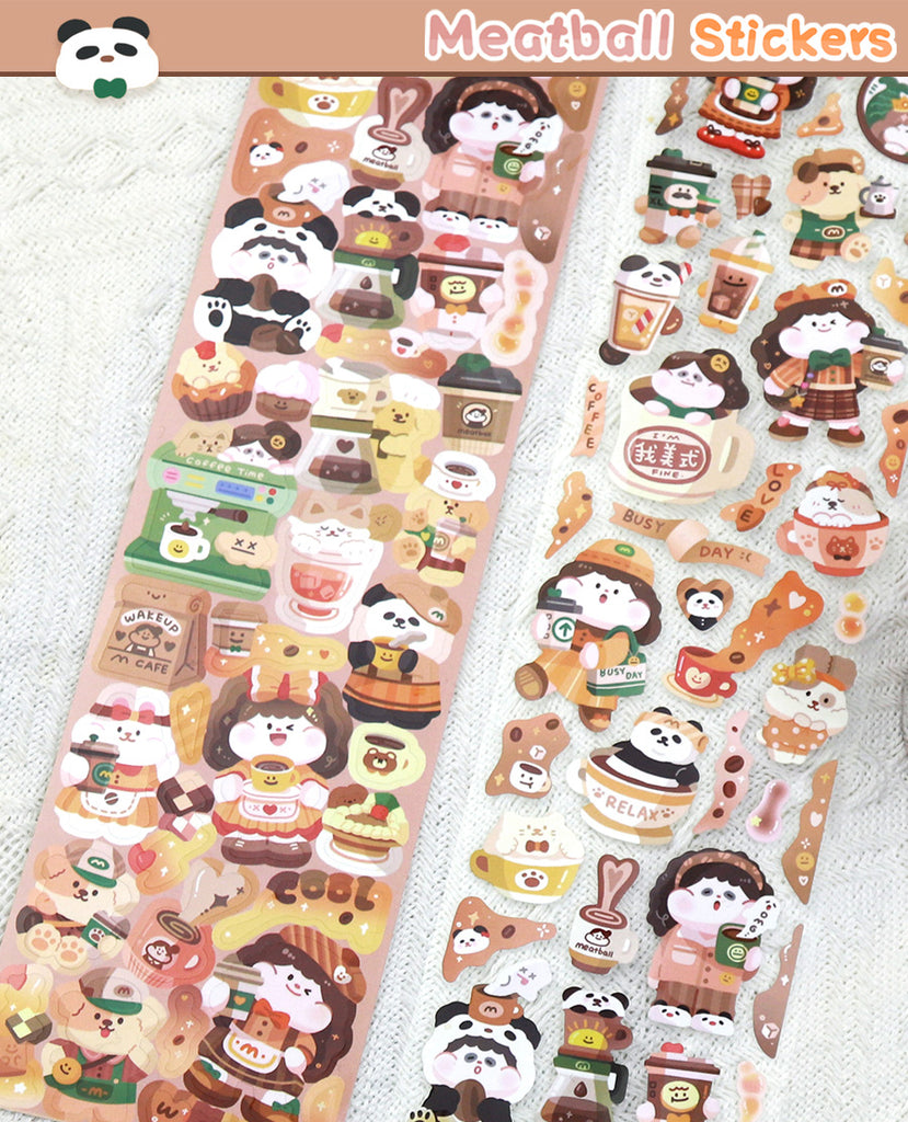 Meatball Sticker Tape: Coffee and Bread