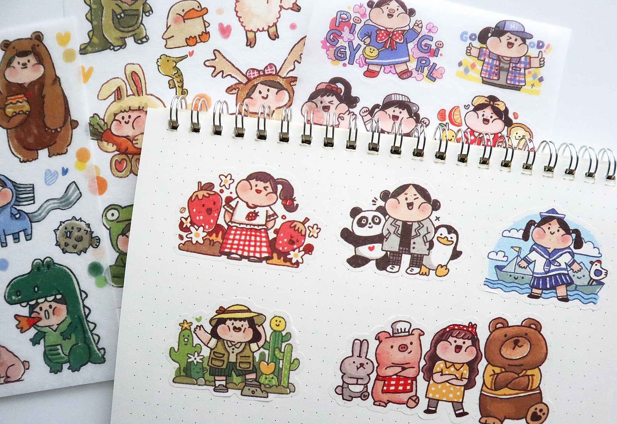 Meatball Stickers Sheet: Animals and Rainbow Girls