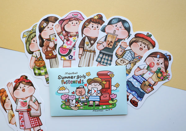 Meatball Postcard Set: Summer Girls