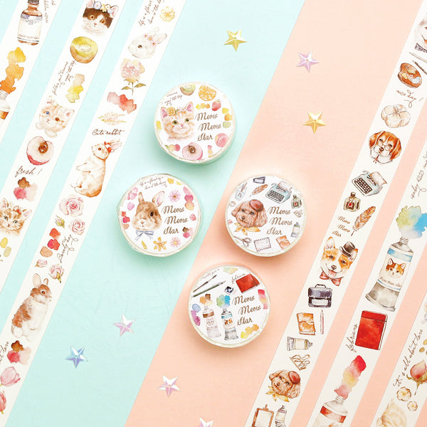 Meow Meow Star Washi Tape: Animals