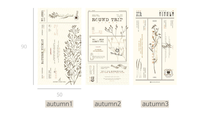Mewmewbeam Vintage Tickets: Autumn