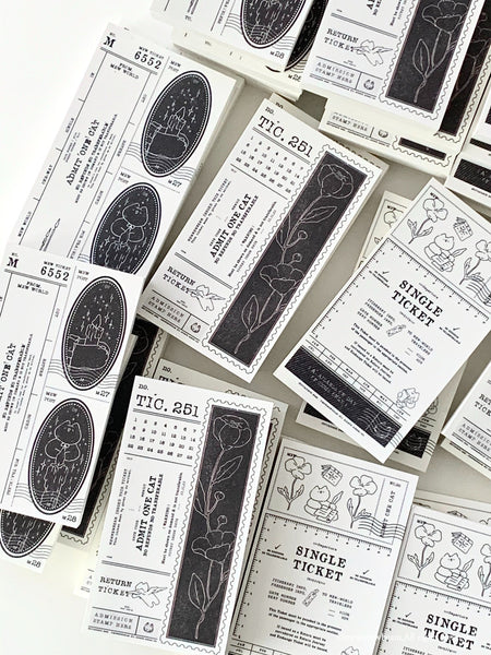 Mewmewbeam Vintage Tickets: Monochrome