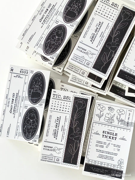 Mewmewbeam Vintage Tickets: Monochrome