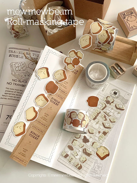 Mewmewbeam Sticker Tape Roll: Bread