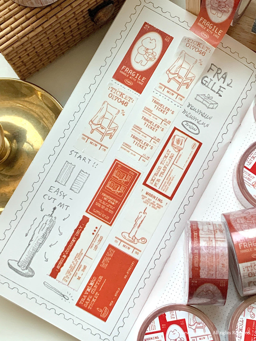 Mewmewbeam Washi Tape: Easy Cut Red – Papergame