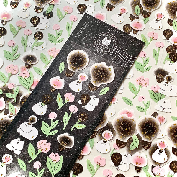 Mewmewbeam Sticker Sheet: Gold Bulb