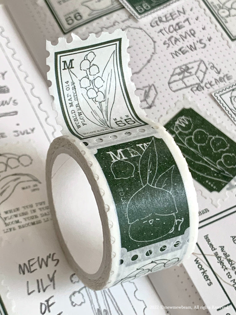 Mewmewbeam Washi Tape: Lily of the Valley Stamp