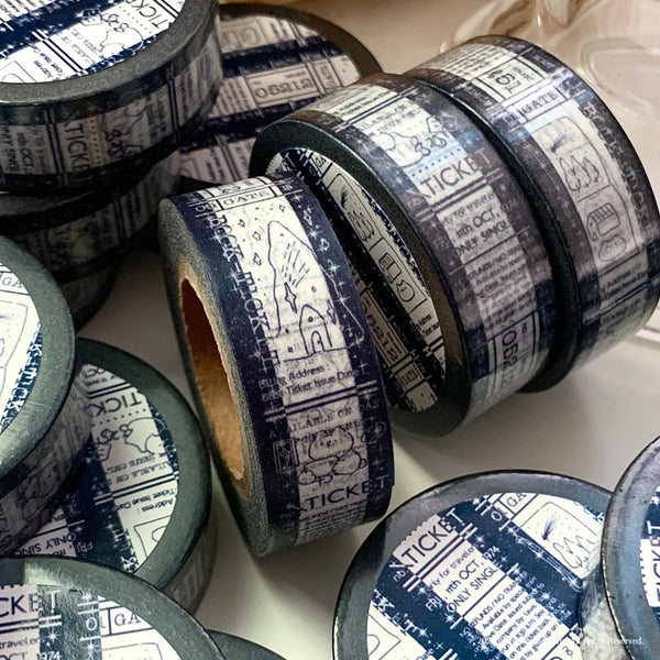 Mewmewbeam Washi Tape: Navy Ticket