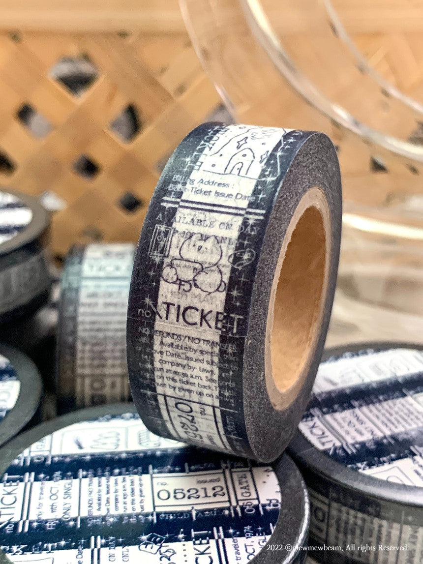 Mewmewbeam Washi Tape: Navy Ticket