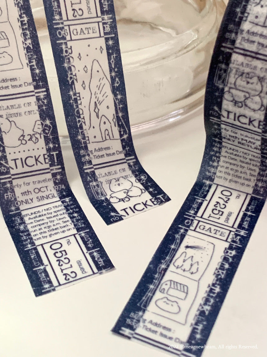 Mewmewbeam Washi Tape: Navy Ticket