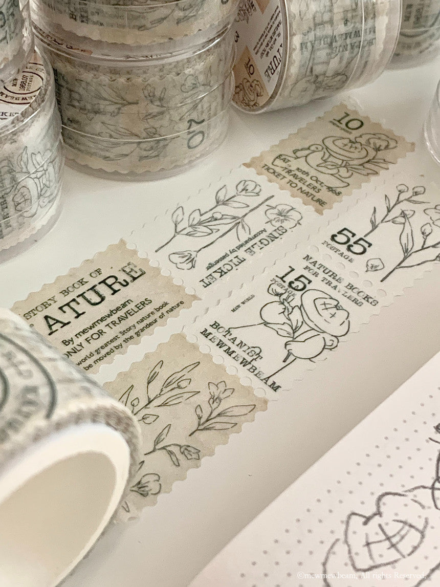 Mewmewbeam Washi Tape: Botanist Stamp