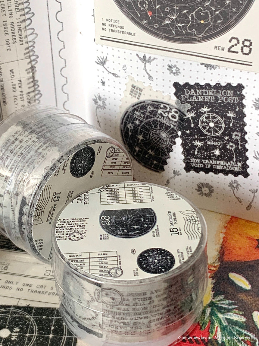 Mewmewbeam Washi Tape: Dandelion Stamp