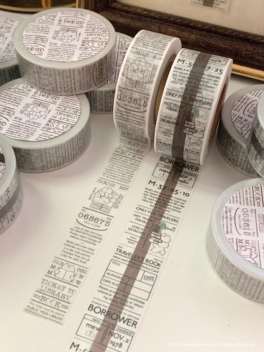 Mewmewbeam Washi Tape: Traveler's Center Brown – Papergame