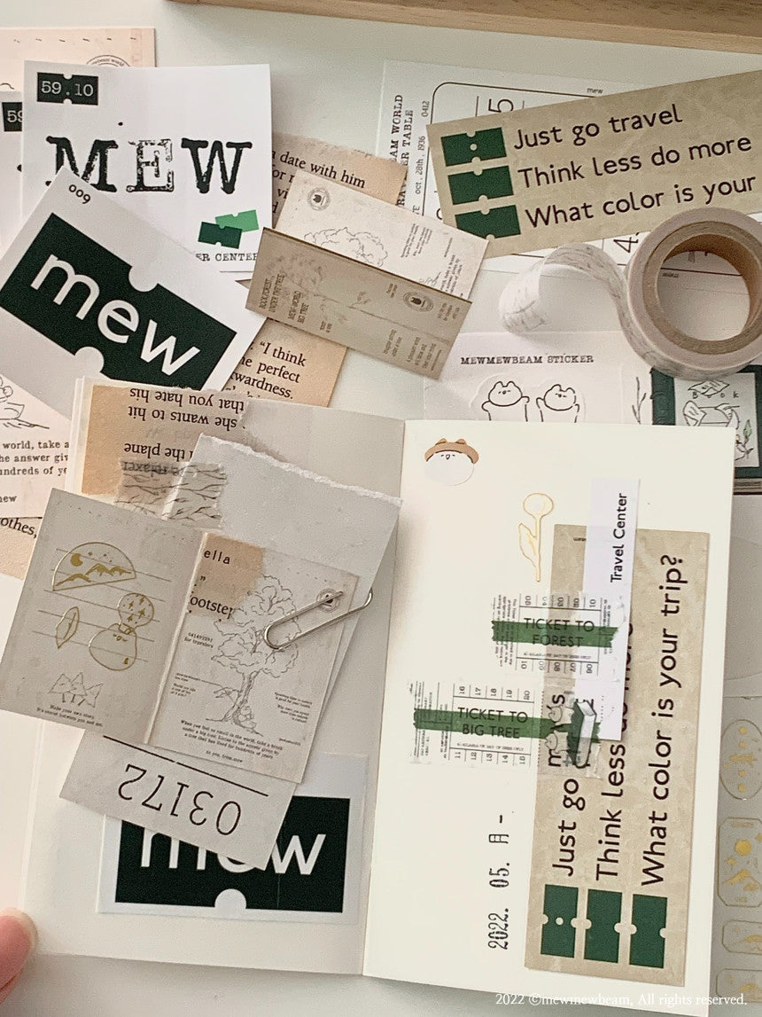 Mewmewbeam Washi Tape: Traveler's Center Green