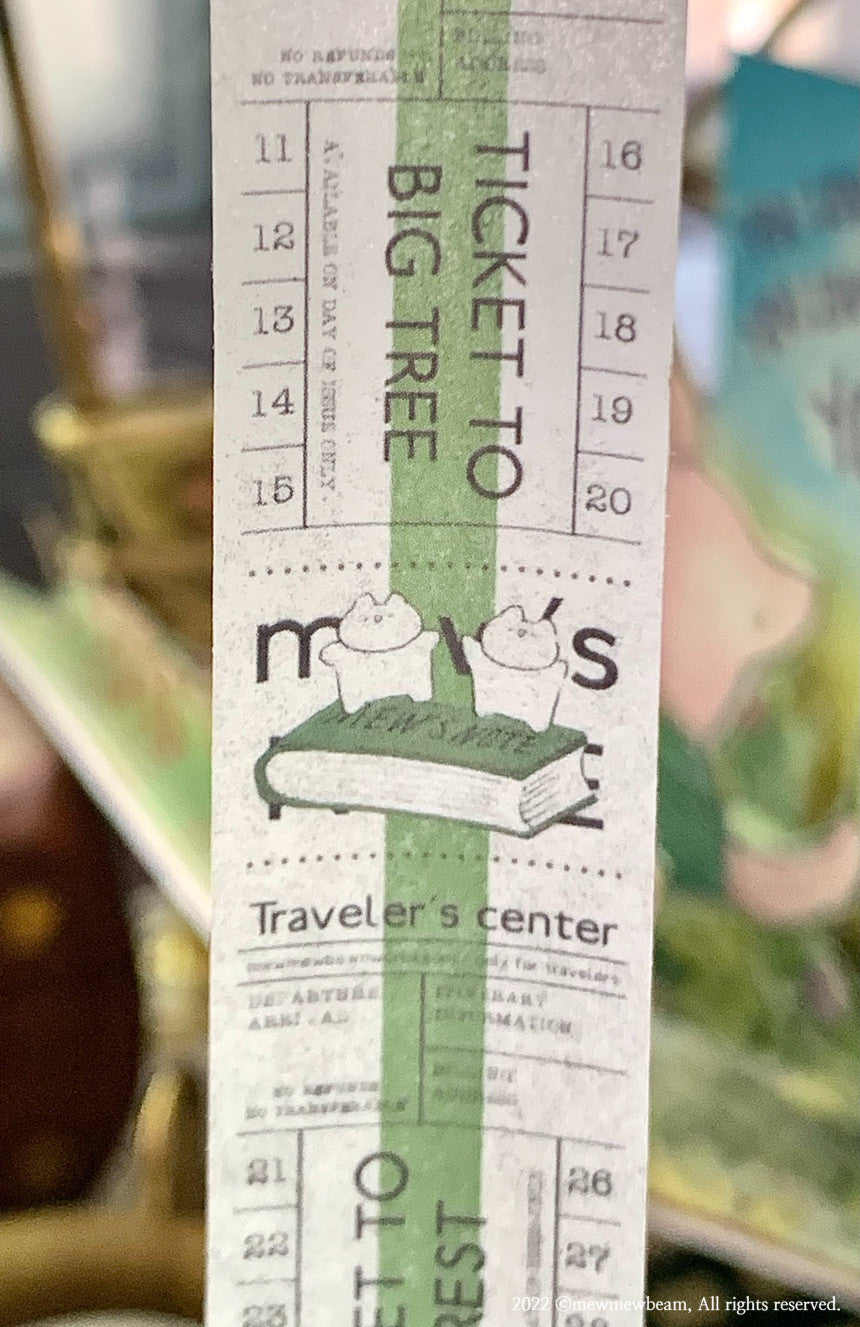 Mewmewbeam Washi Tape: Traveler's Center Green