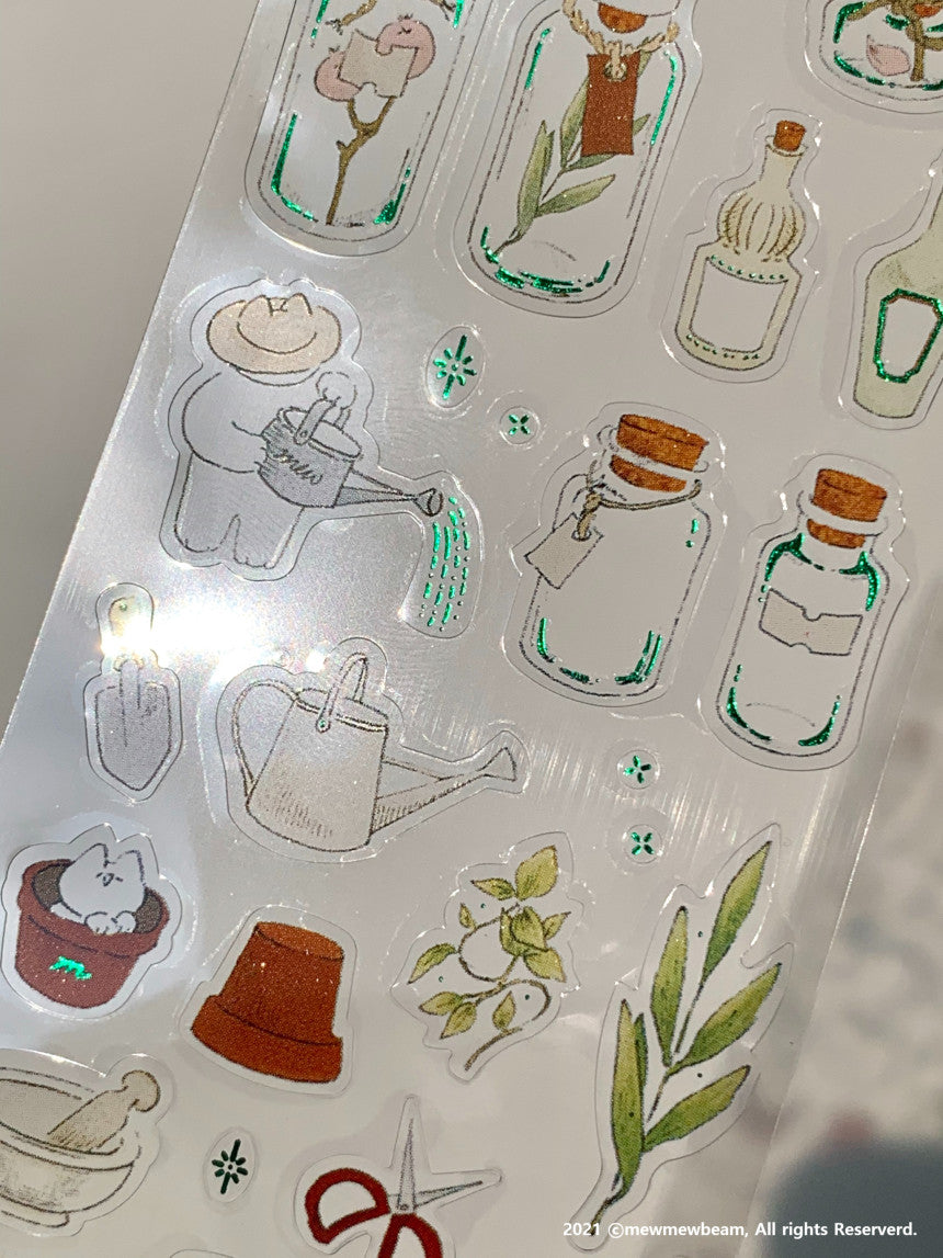 Mewmewbeam Sticker Sheet: Gardening