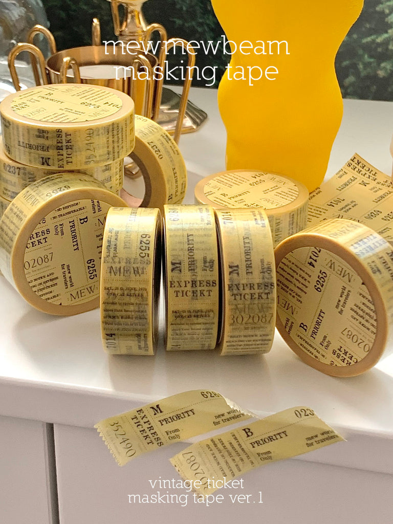 Mewmewbeam Washi Tape: Yellow Ticket