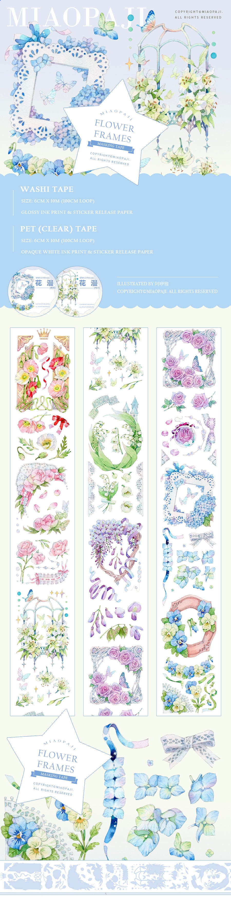 Miaopaji Masking Tape: Flower Frames