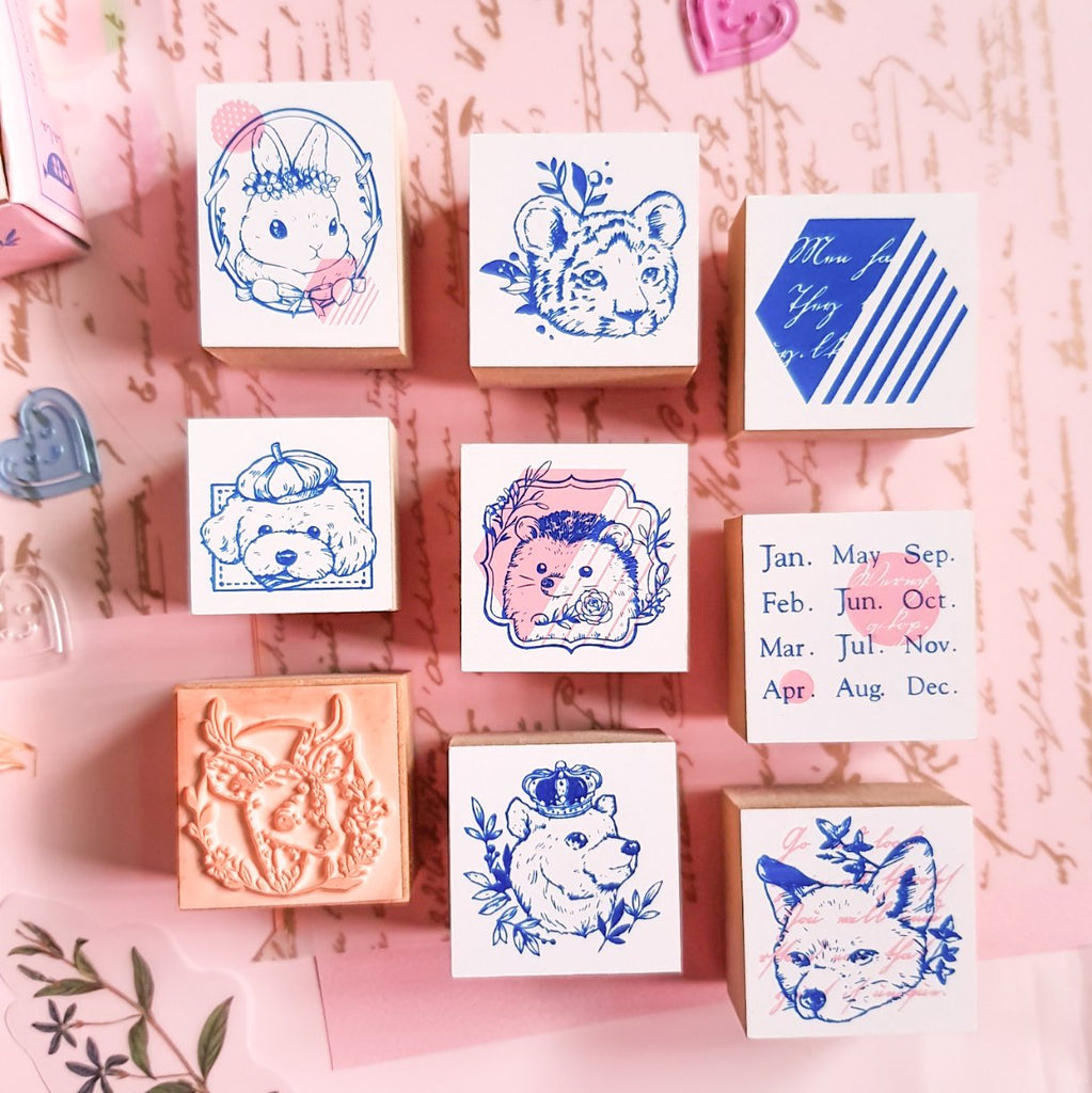 Micia Rubber Stamps Set: Animals Month