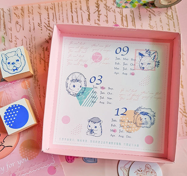 Micia Rubber Stamps Set: Animals Month