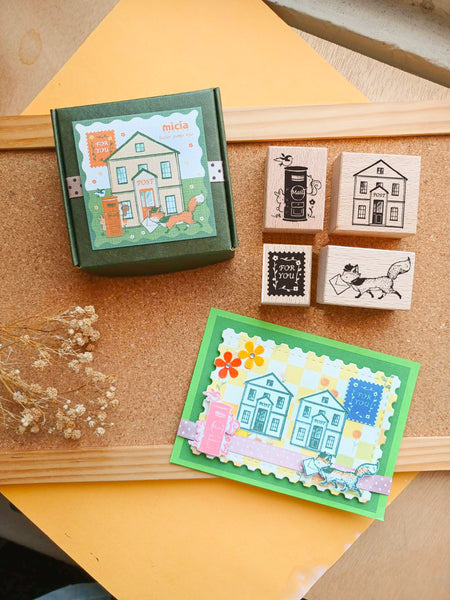 Micia Rubber Stamps Set: Forest Post Office