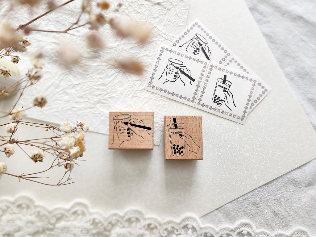 Milk Tea and Coffee Rubber Stamps